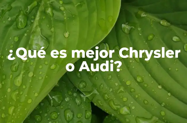 ¿qué es Mejor Chrysler o Audi?