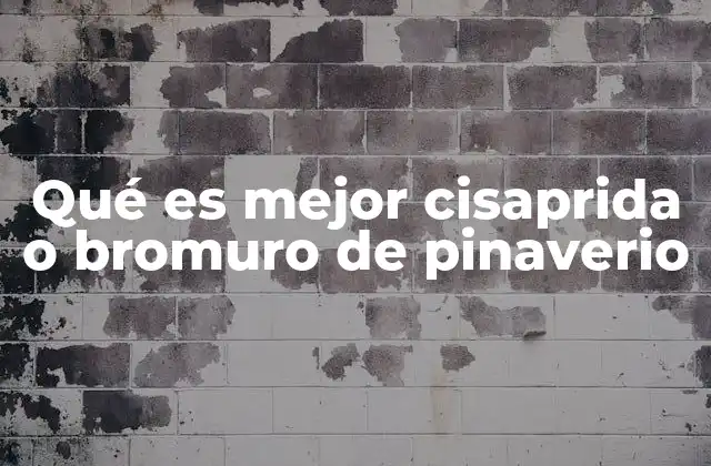 Qué es Mejor Cisaprida o Bromuro de Pinaverio