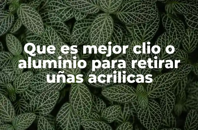 Que es Mejor Clio o Aluminio para Retirar Uñas Acrilicas