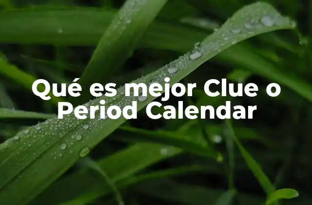 Qué es Mejor Clue o Period Calendar