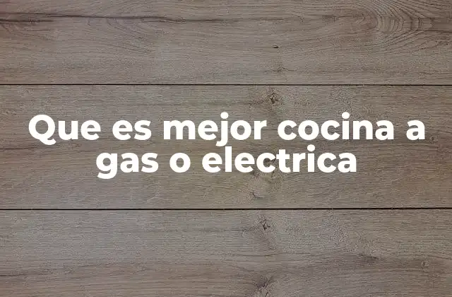 Que es Mejor Cocina a Gas o Electrica