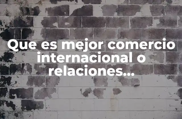 Que es Mejor Comercio Internacional o Relaciones Internacionales