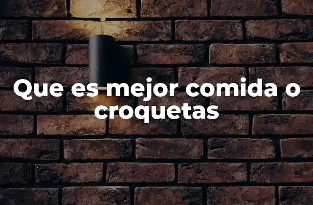 Que es Mejor Comida o Croquetas