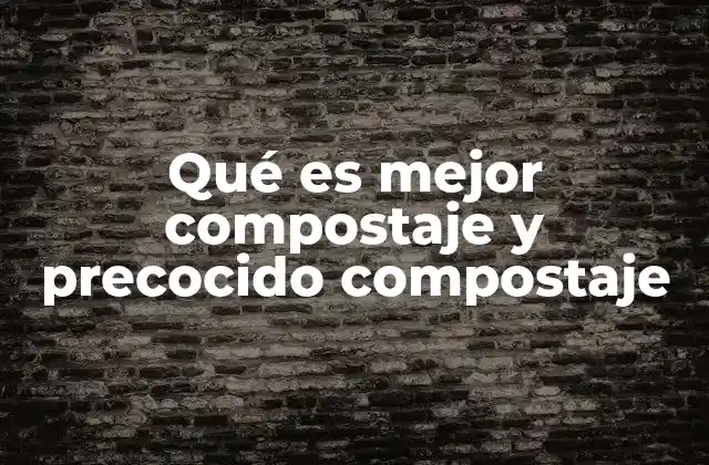 Qué es Mejor Compostaje y Precocido Compostaje