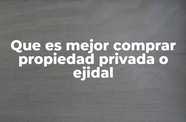Comparando la inversión en propiedades privadas y ejidales