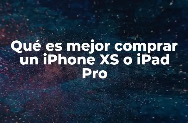 Qué es Mejor Comprar un Iphone Xs o Ipad Pro
