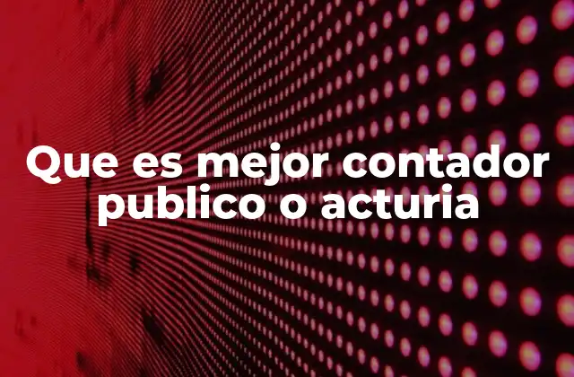 Que es Mejor Contador Publico o Acturia