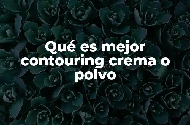 Qué es Mejor Contouring Crema o Polvo