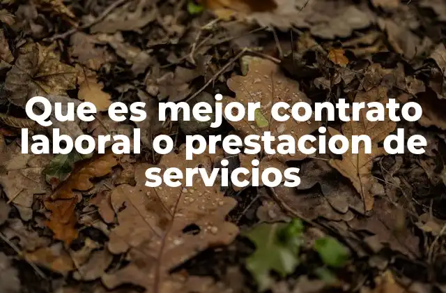 Que es Mejor Contrato Laboral o Prestacion de Servicios