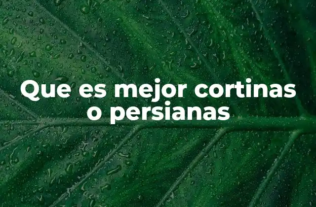 Que es Mejor Cortinas o Persianas