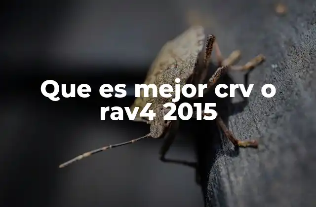 Que es Mejor Crv o Rav4 2015