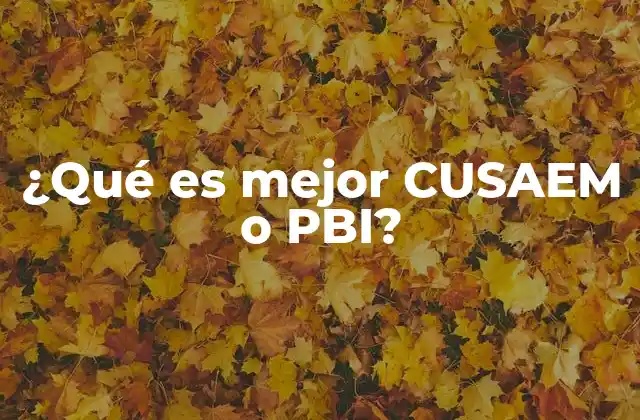 ¿qué es Mejor Cusaem o Pbi?
