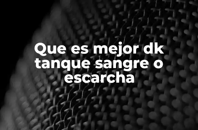 Que es Mejor Dk Tanque Sangre o Escarcha