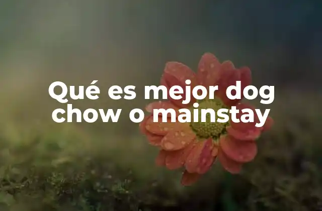 Qué es Mejor Dog Chow o Mainstay