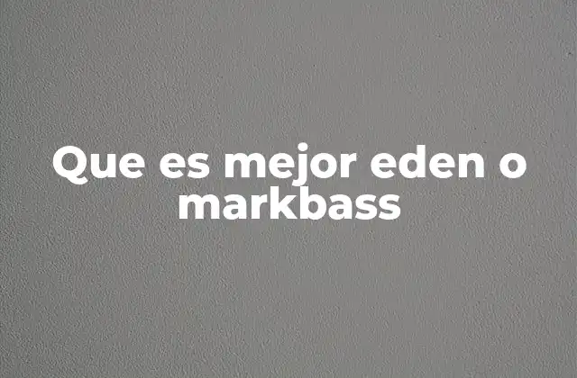 Que es Mejor Eden o Markbass