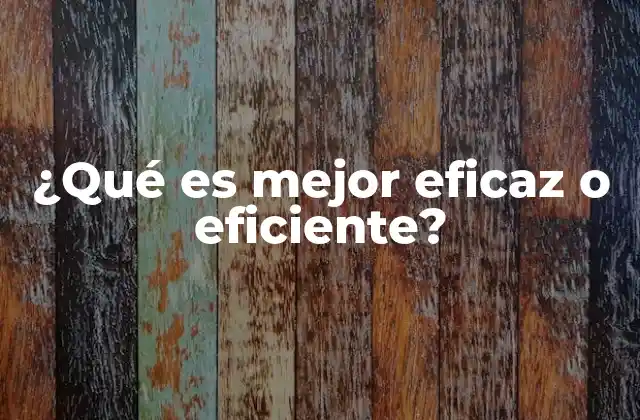¿qué es Mejor Eficaz o Eficiente?
