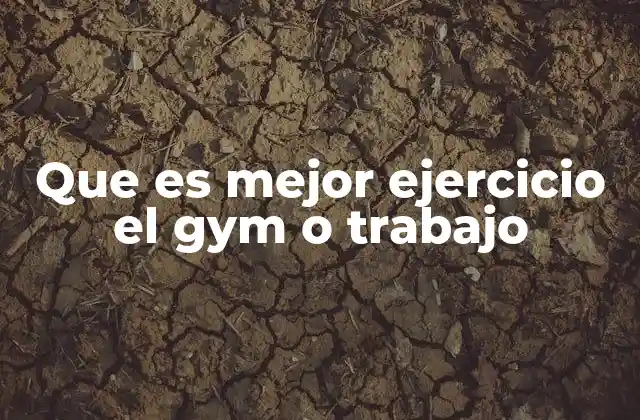 Que es Mejor Ejercicio el Gym o Trabajo
