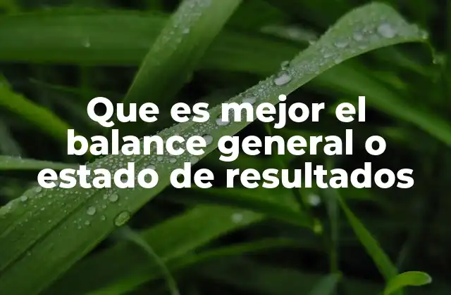 Que es Mejor el Balance General o Estado de Resultados