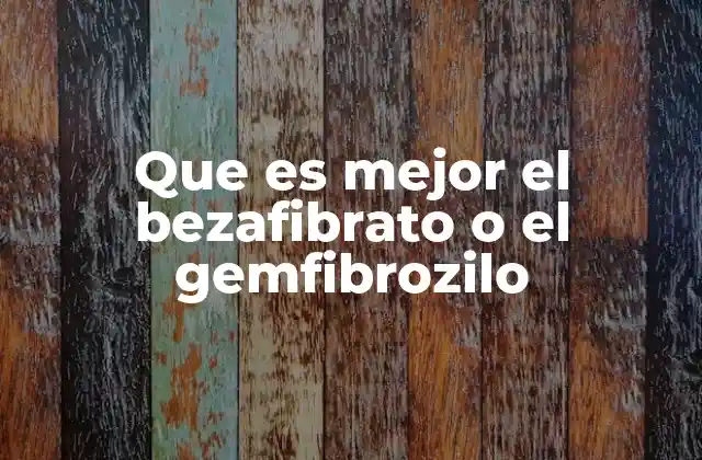 Que es Mejor el Bezafibrato o el Gemfibrozilo