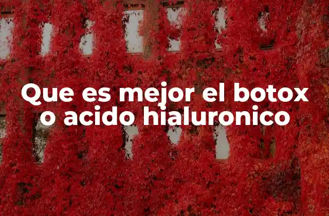 Que es Mejor el Botox o Acido Hialuronico