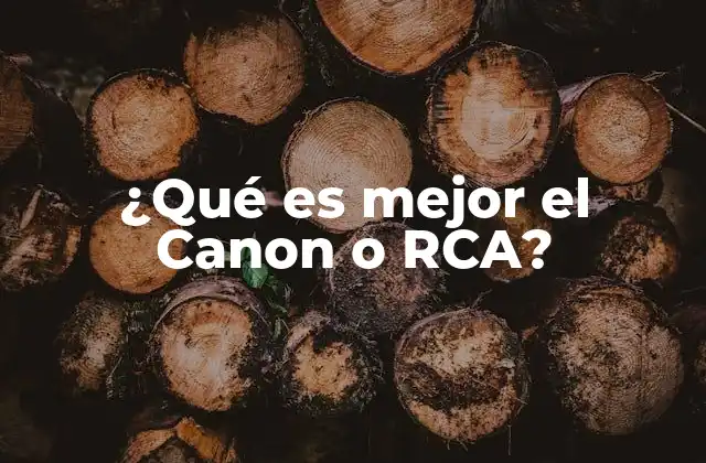 ¿qué es Mejor el Canon o Rca?