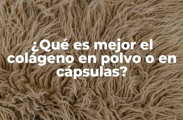 ¿qué es Mejor el Colágeno en Polvo o en Cápsulas?
