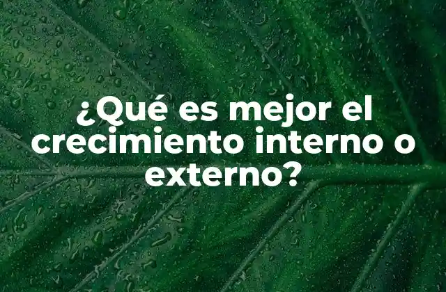 ¿qué es Mejor el Crecimiento Interno o Externo?