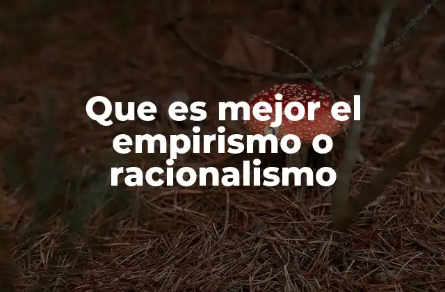 Que es Mejor el Empirismo o Racionalismo