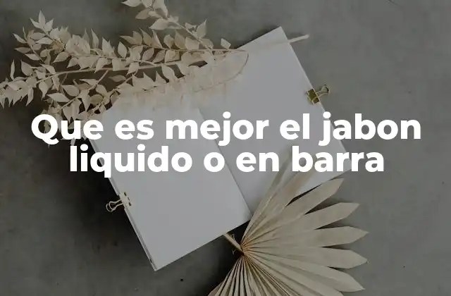 Que es Mejor el Jabon Liquido o en Barra 2 Diferencias entre ambos tipos de jabón