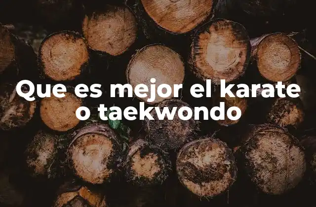 Que es Mejor el Karate o Taekwondo