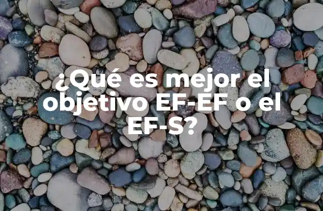 ¿qué es Mejor el Objetivo Ef-ef o el Ef-s?