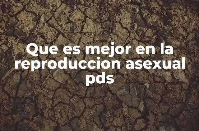 Que es Mejor en la Reproduccion Asexual Pds