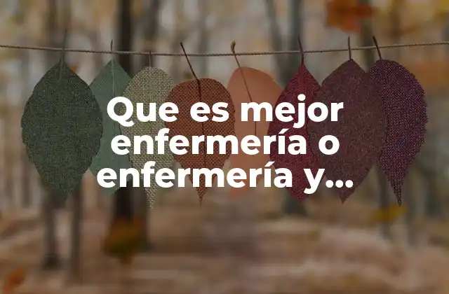 Que es Mejor Enfermería o Enfermería y Obstetricia