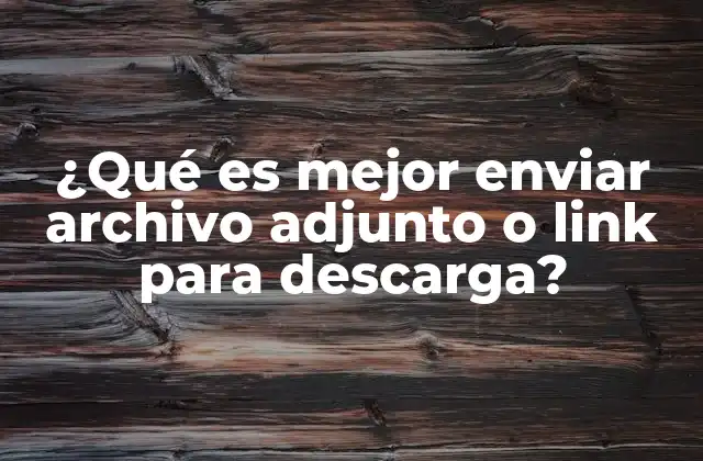 ¿qué es Mejor Enviar Archivo Adjunto o Link para Descarga?