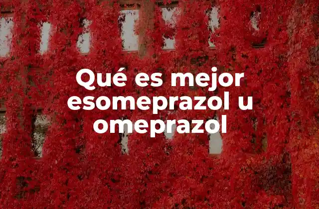 Qué es Mejor Esomeprazol u Omeprazol