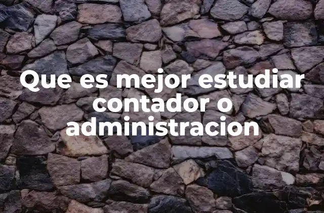 Que es Mejor Estudiar Contador o Administracion