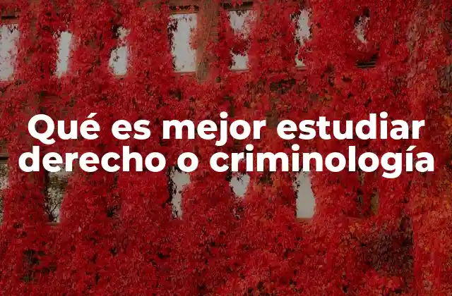 Qué es Mejor Estudiar Derecho o Criminología