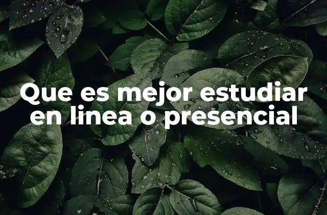Que es Mejor Estudiar en Linea o Presencial