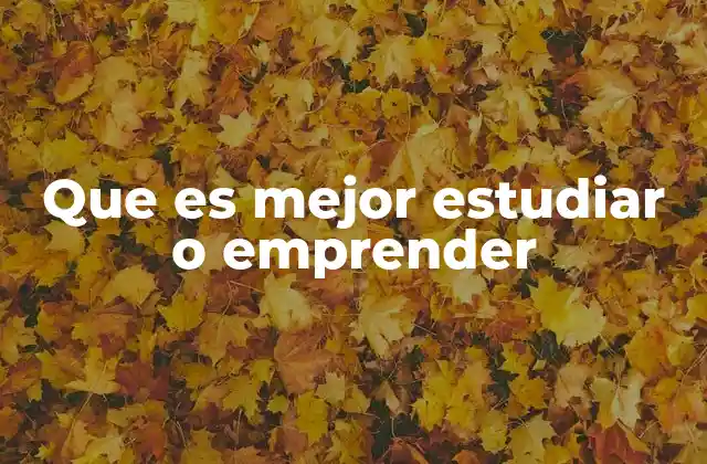 Que es Mejor Estudiar o Emprender