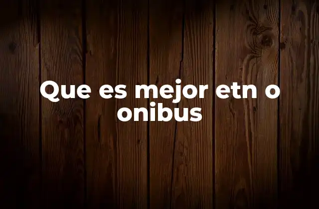 Que es Mejor Etn o Onibus 2 Factores que determinan la mejor opción de transporte