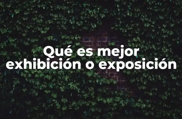 Qué es Mejor Exhibición o Exposición