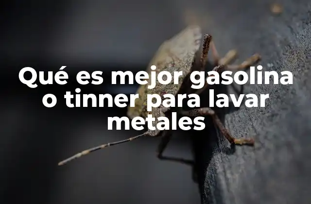 Qué es Mejor Gasolina o Tinner para Lavar Metales