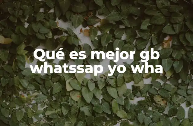 Qué es Mejor Gb Whatssap Yo Wha