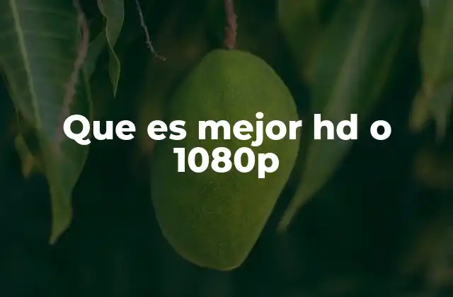 Que es Mejor Hd o 1080p