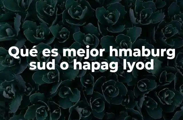 Qué es Mejor Hmaburg Sud o Hapag Lyod