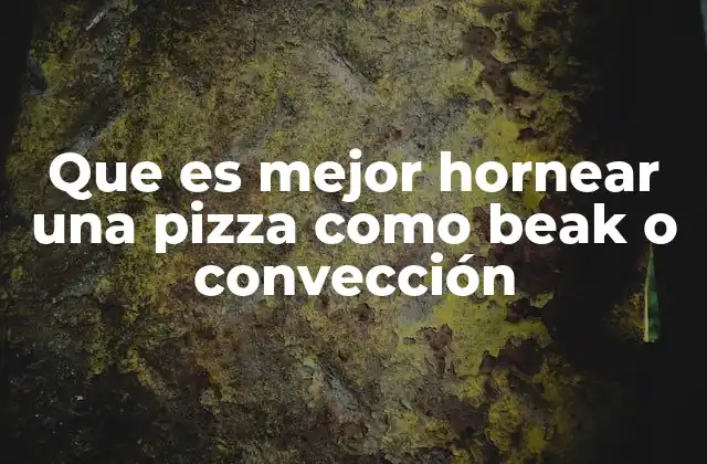 Que es Mejor Hornear una Pizza como Beak o Convección