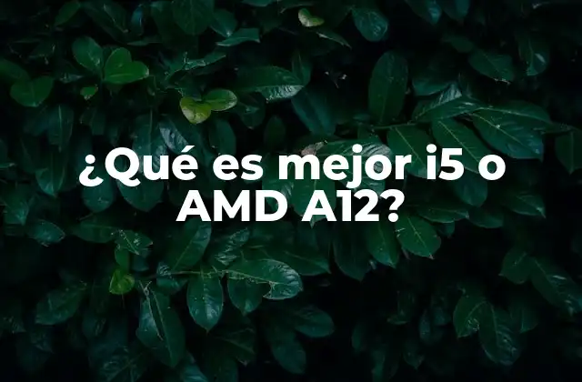 ¿qué es Mejor I5 o Amd A12?