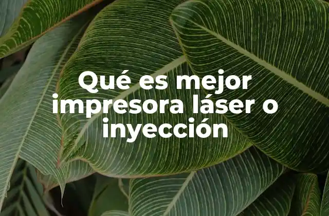 Qué es Mejor Impresora Láser o Inyección