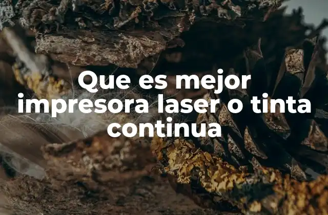 Que es Mejor Impresora Laser o Tinta Continua