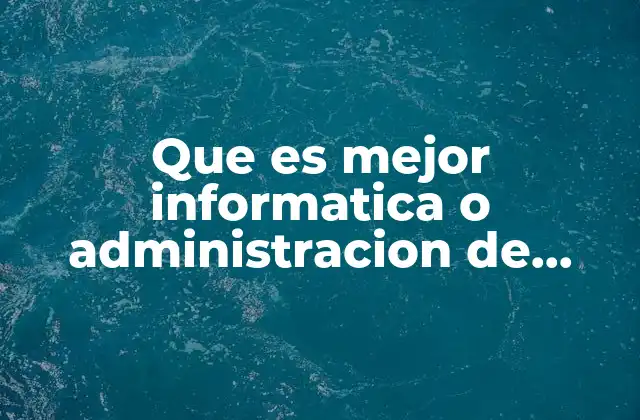 Que es Mejor Informatica o Administracion de Empresas